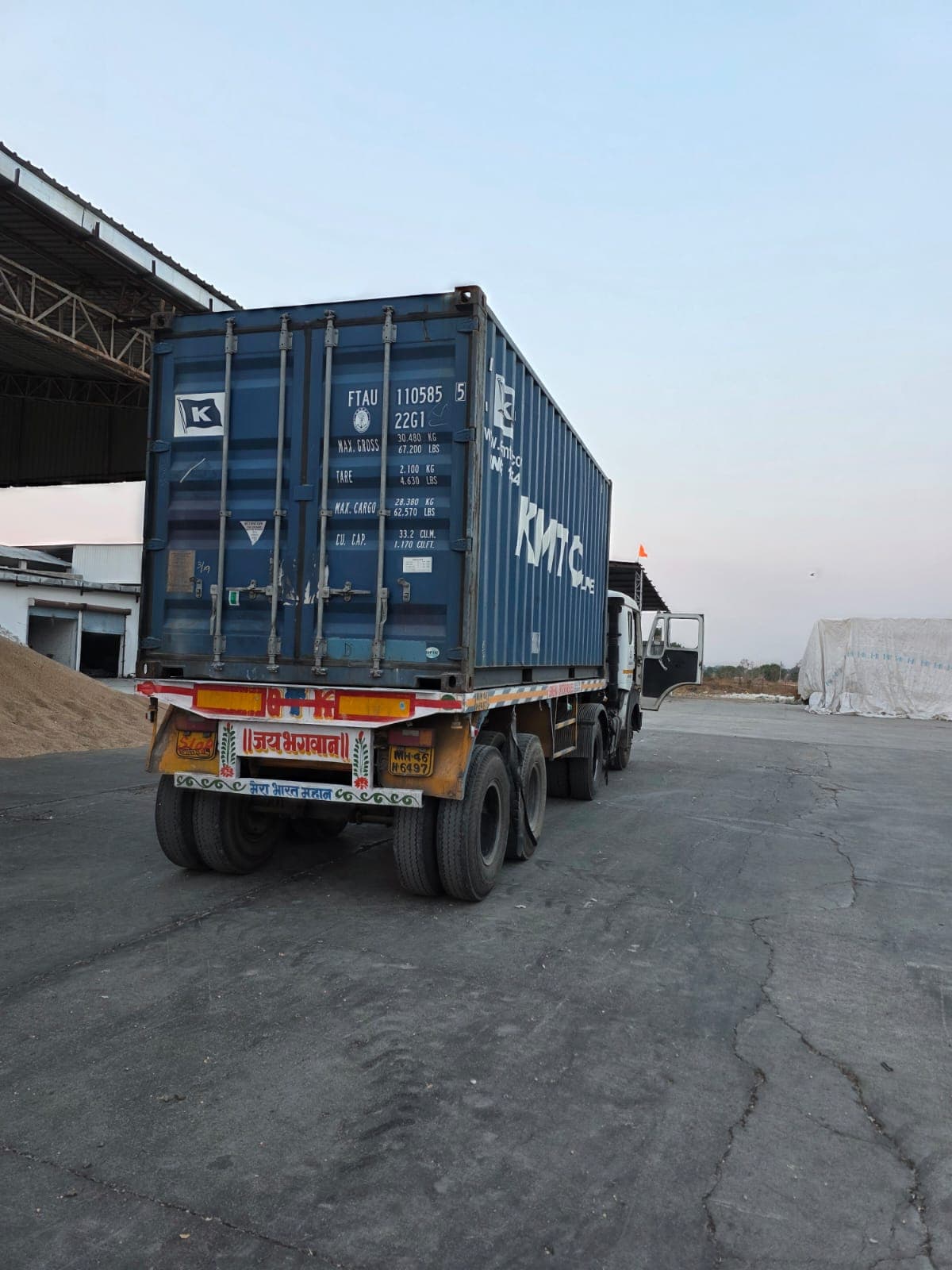 Loaded container ready for export shipment